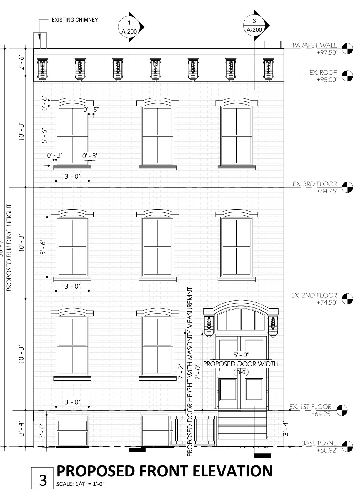 Proposed front elevation of 79 Vanderbilt Avenue, Brooklyn